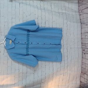 BOCA Classic‎ Mens Blue Island Embroidery Shirt M